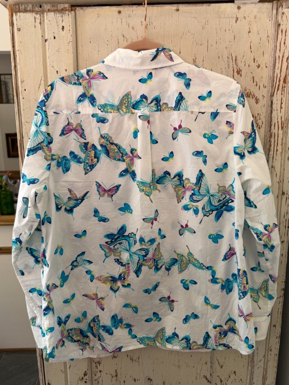 TALBOTS BUTTERFLY COTTON BUTTON DOWN SHIRT - Picture 4 of 6